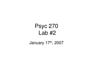 Psyc 270 Lab #2