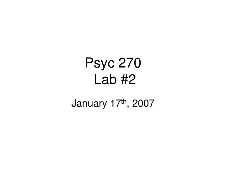 january 17 th 2007