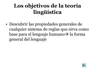 Los objetivos de la teoría lingüística