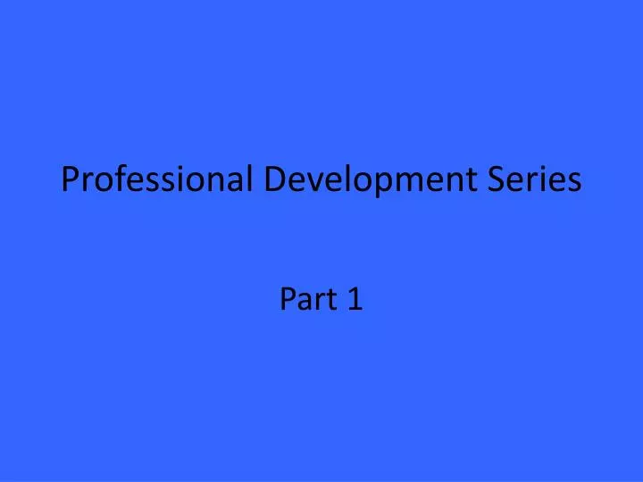 professional development series