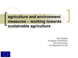 agriculture and environment measures – working towards sustainable agriculture