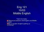 Eng 121 10/03 Middle English - slide 1