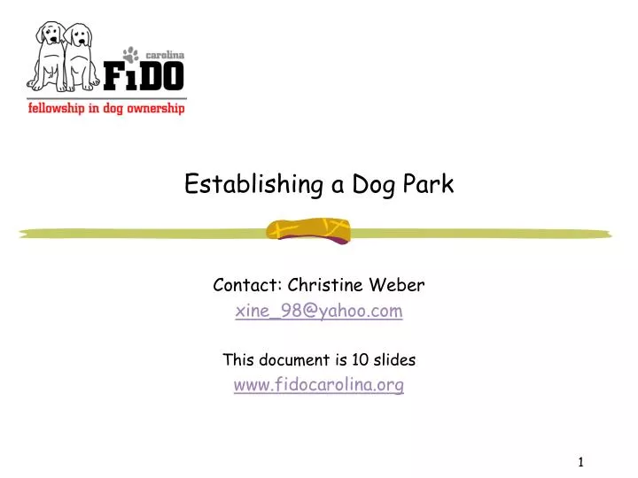 establishing a dog park