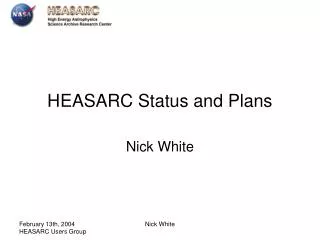HEASARC Status and Plans