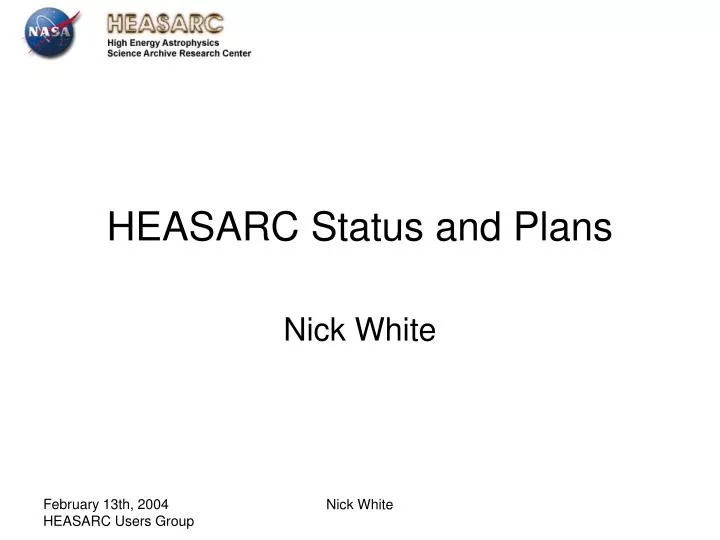 heasarc status and plans