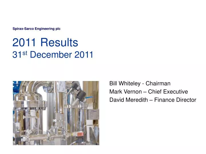 2011 results 31 st december 2011