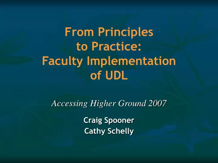 from principles to practice faculty implementation of udl