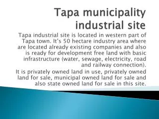 Tapa municipality industrial site