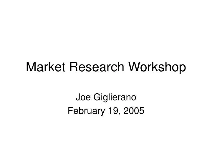 market research workshop