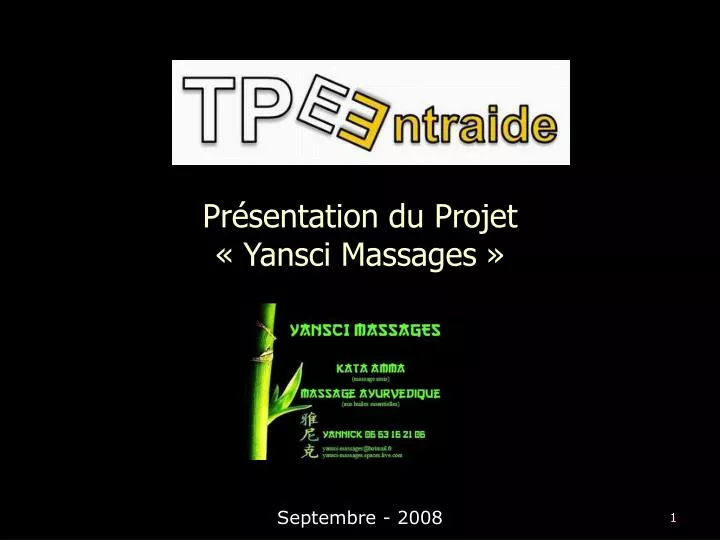 pr sentation du projet yansci massages