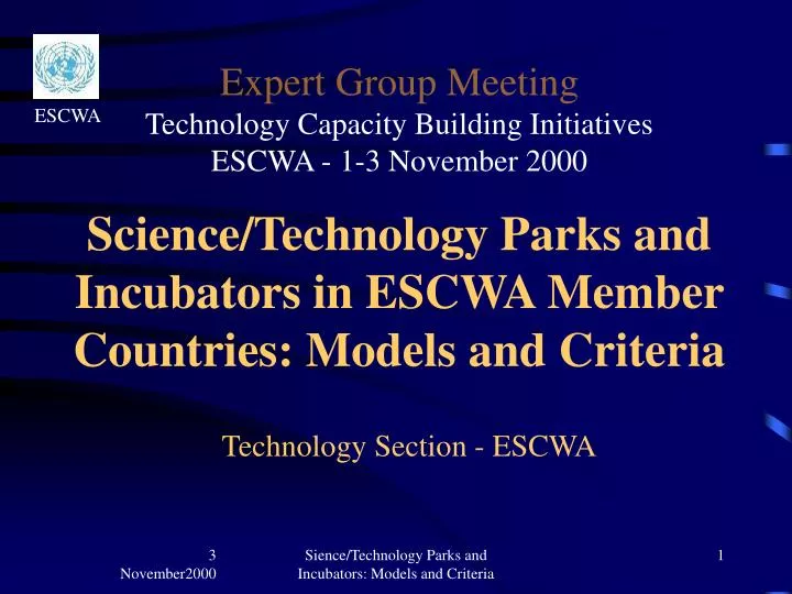 science technology parks and incubators in escwa member countries models and criteria