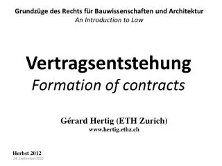 vertragsentstehung formation of contracts