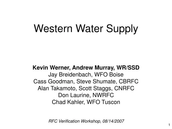 western water supply