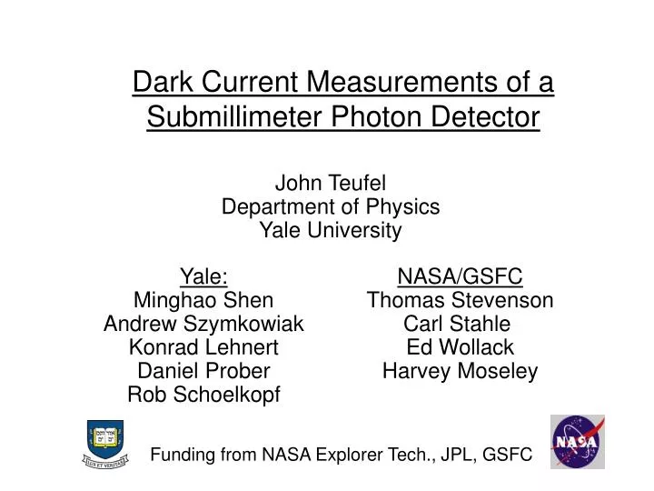 dark current measurements of a submillimeter photon detector