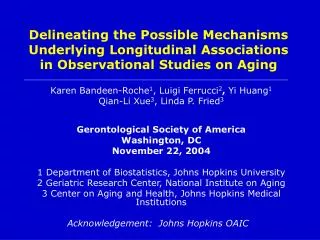 Delineating the Possible Mechanisms Underlying Longitudinal Associations in Observational Studies on Aging