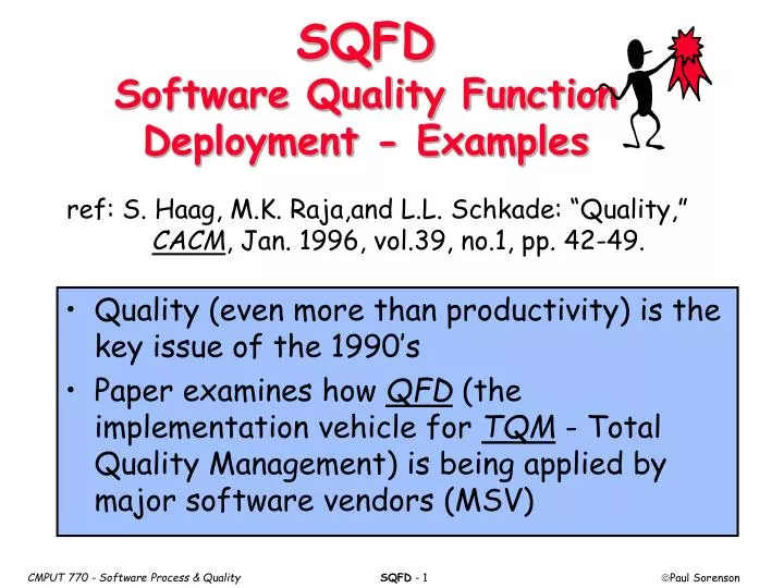 sqfd software quality function deployment examples