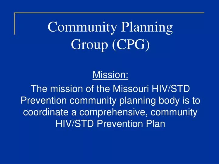community planning group cpg