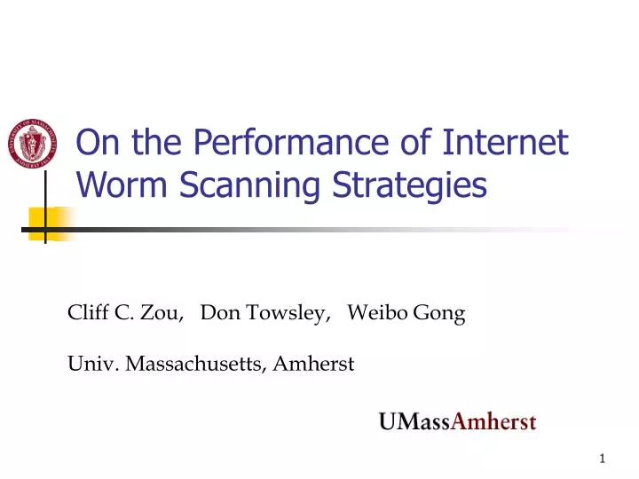 on the performance of internet worm scanning strategies