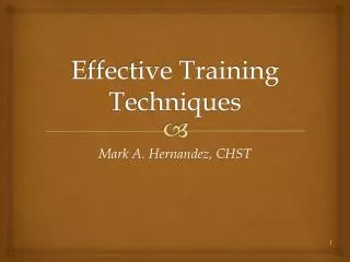 Effective Training Techniques