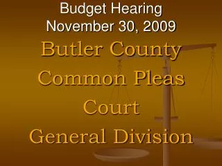 Budget Hearing November 30, 2009