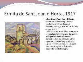 Ermita de Sant Joan d'Horta, 1917