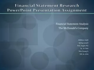 Financial Statement Research PowerPoint Presentation Assignment