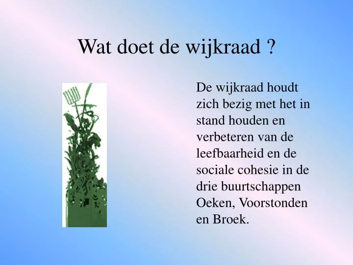 wat doet de wijkraad