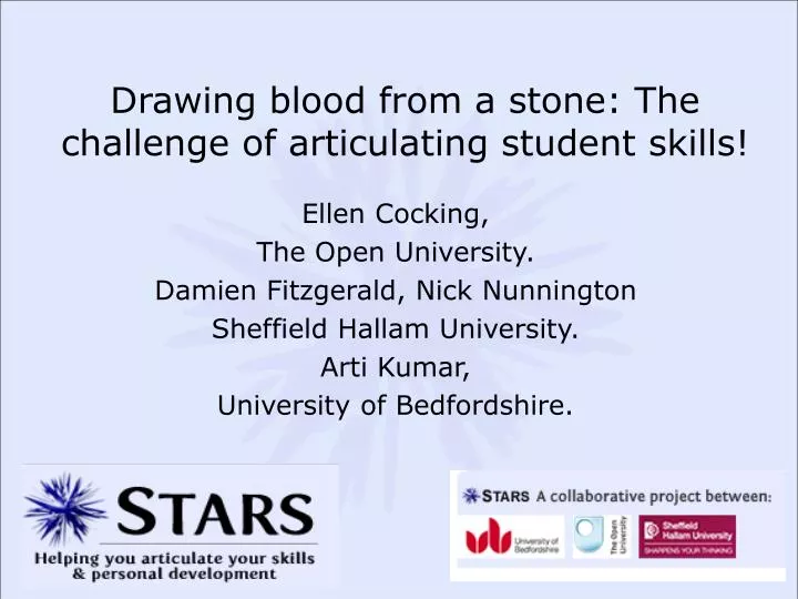 drawing blood from a stone the challenge of articulating student skills