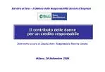 Il contributo delle donne per un credito responsabile - slide 1