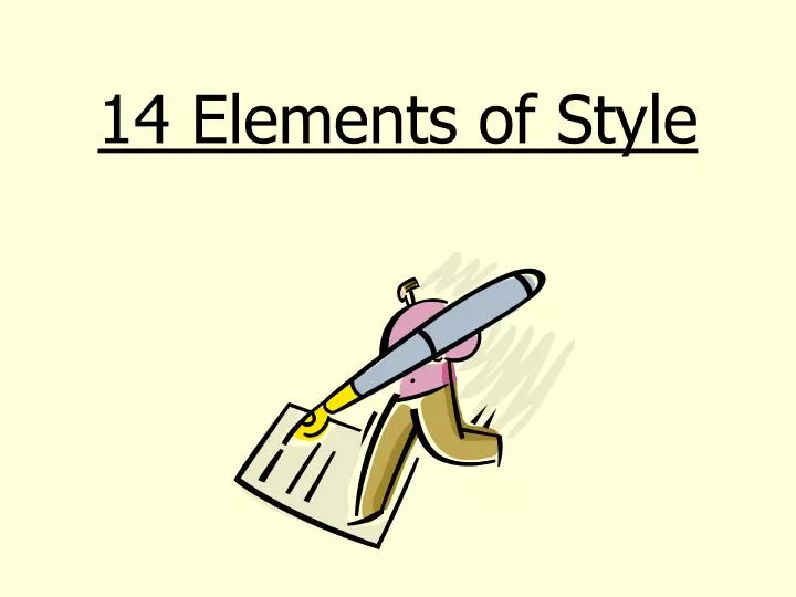 14 elements of style