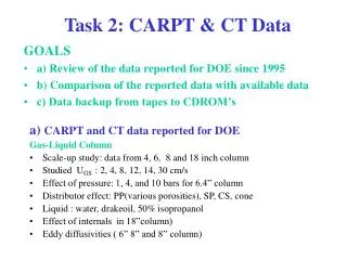 Task 2: CARPT &amp; CT Data