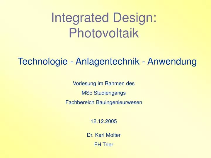 integrated design photovoltaik