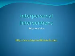 Interpersonal Interventions