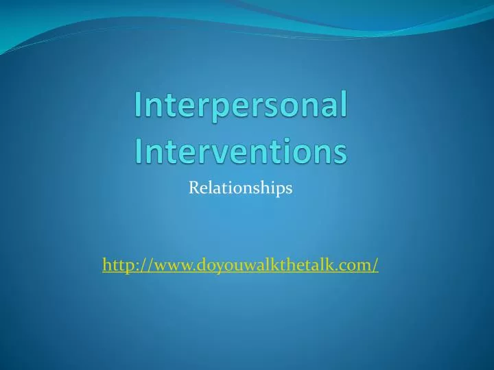 interpersonal interventions