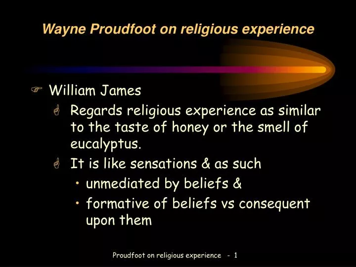 wayne proudfoot on religious experience