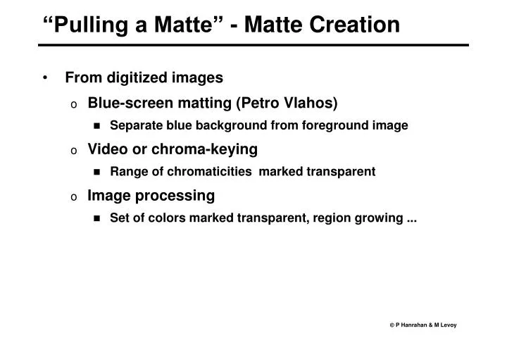 pulling a matte matte creation