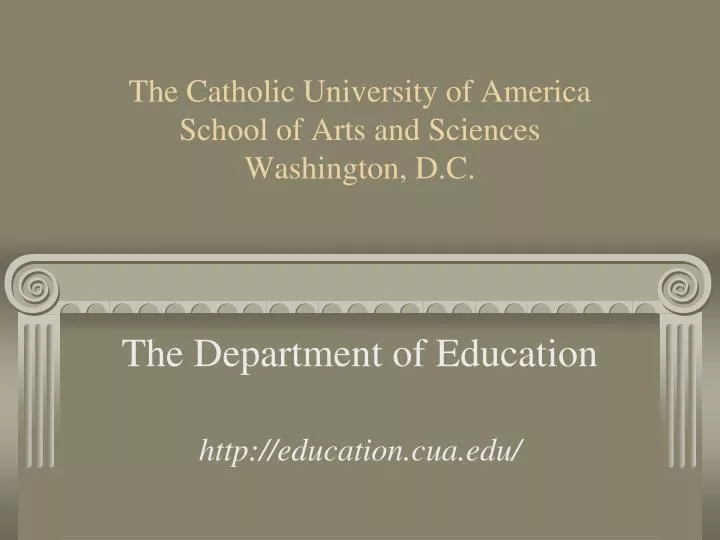 the catholic university of america school of arts and sciences washington d c