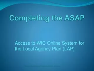 Completing the ASAP