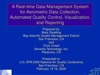 A Real-time Data Management System for Aerometric Data Collection, Automated Quality Control, Visualization, and Reporti