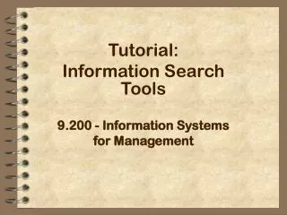 9.200 - Information Systems for Management