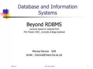 Database and Information Systems