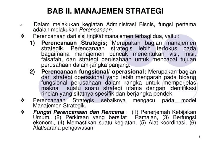 bab ii manajemen strategi