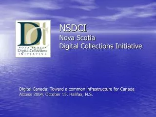 NSDCI Nova Scotia Digital Collections Initiative