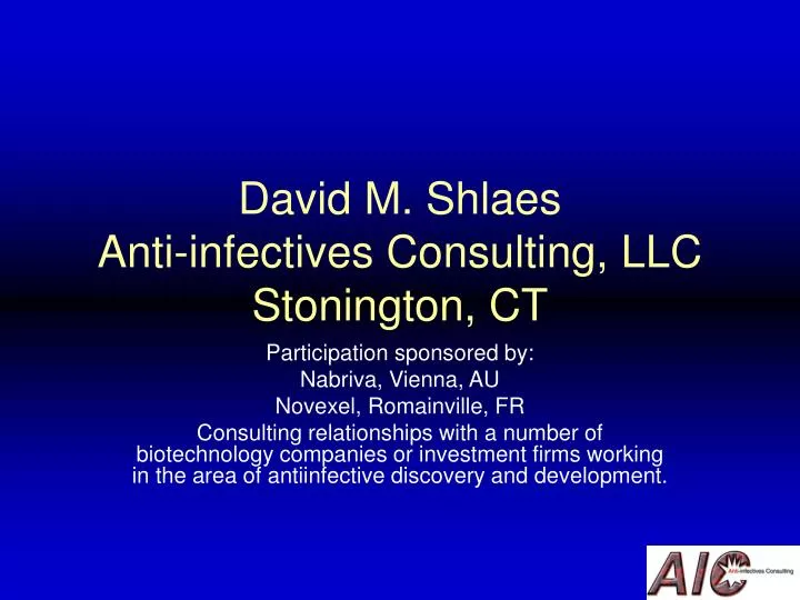 david m shlaes anti infectives consulting llc stonington ct