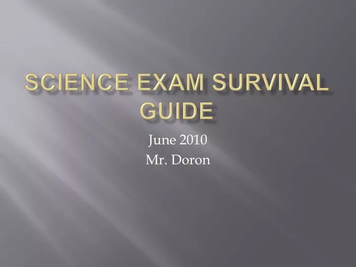 science exam survival guide