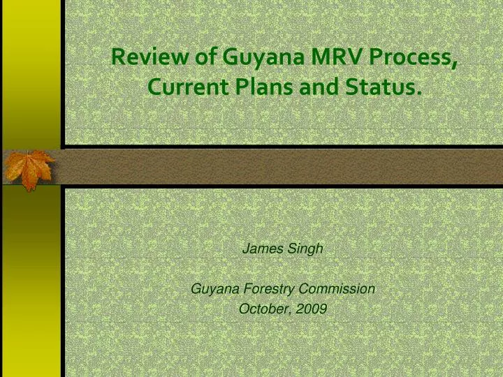 review of guyana mrv process current plans and status