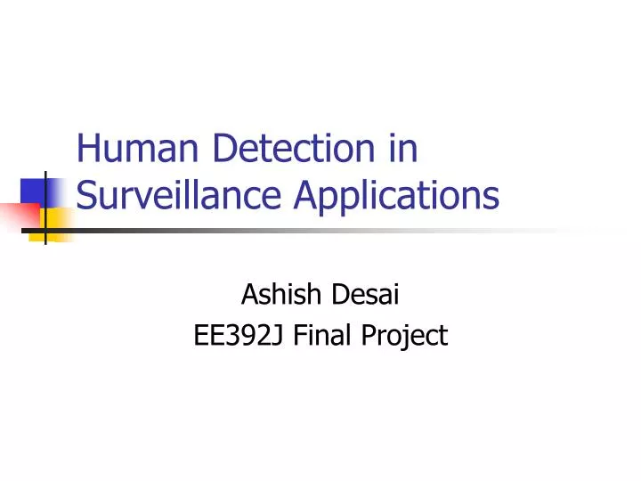 human detection in surveillance applications