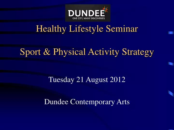 healthy lifestyle seminar sport physical activity strategy