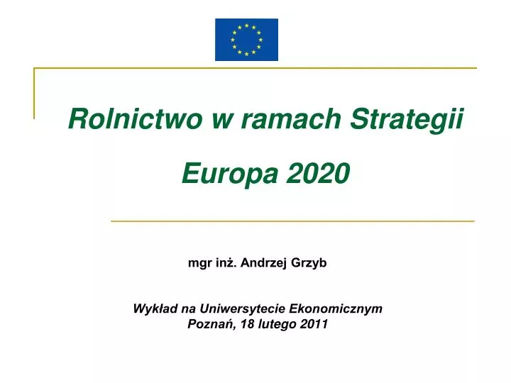 rolnictwo w ramach strategii europa 2020
