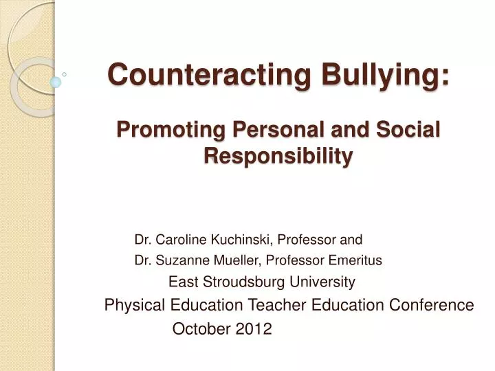 counteracting bullying promoting personal and social responsibility